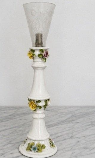 Tafellamp - Porselein, Antiquités & Art, Curiosités & Brocante