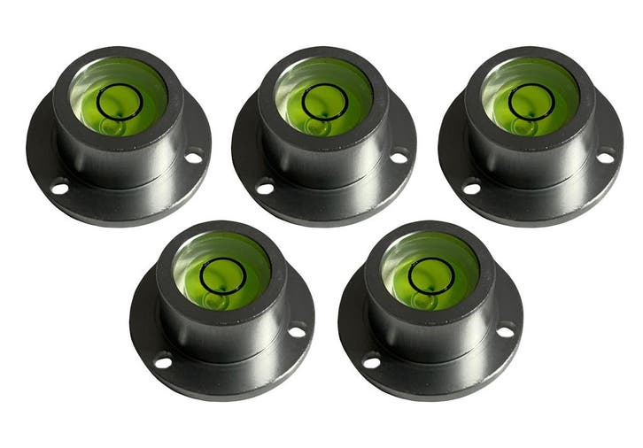 Set van 5 ronde waterpassen in aluminium behuizing (25.5x16, Doe-het-zelf en Bouw, Gereedschap | Overige machines, Nieuw, Verzenden