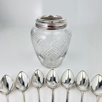 Cuillère (8) - Porte-perles en cristal avec motif éventail