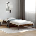 vidaXL Bedframe bewerkt hout en metaal gerookt eikenkleurig, Verzenden