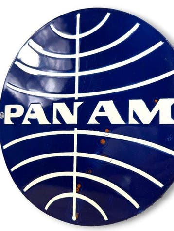 Emaille plaat - Pan Am - Emaille, Antiek en Kunst