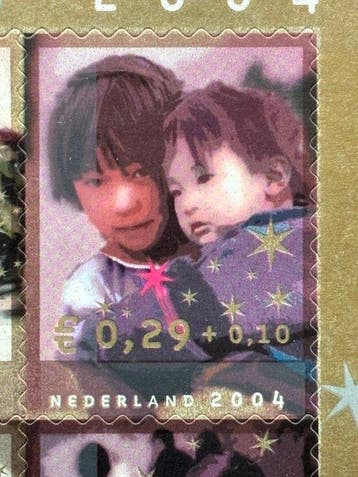 Nederland 2004 - Kerstzegels in half vel met misdruk -, Gestempeld