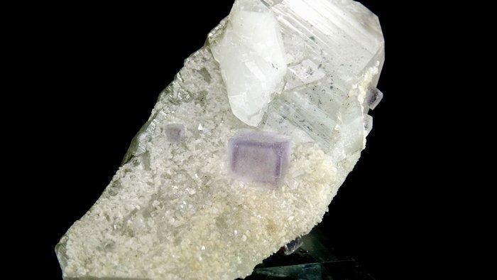 Fluoriet op Kwarts floater - Yaogangxian, Hunan, China -, Collections, Minéraux & Fossiles