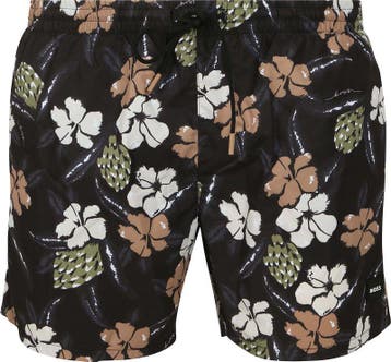 BOSS Zwembroek Flower maat Maat 52/54 (L) Heren, Maat 52/54 (L), BOSS, Verzenden, Zwart