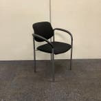 vergaderstoel, stapelstoel, zwarte stoffering - chrome poten