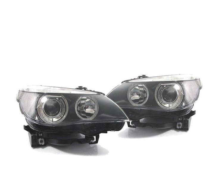Phares Pour Bmw Série 5 E60 05-07 Angel Eyes Fond Noir, Autos : Pièces & Accessoires, Éclairage, Envoi