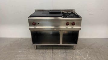 RVS Doorkookplaat met 2 pits fornuis 110 x 73 x 86 cm Horeca, Ophalen of Verzenden, Nieuw in verpakking