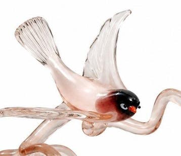 Murano - sculptuur, Murano Art Glass Birds with Chick on