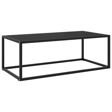 vidaXL Salontafel met zwart glas 100x50x35 cm zwart, Verzenden, Nieuw