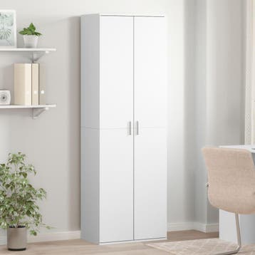 vidaXL Hoge kast 60x35x180 cm bewerkt hout wit, Verzenden, Nieuw