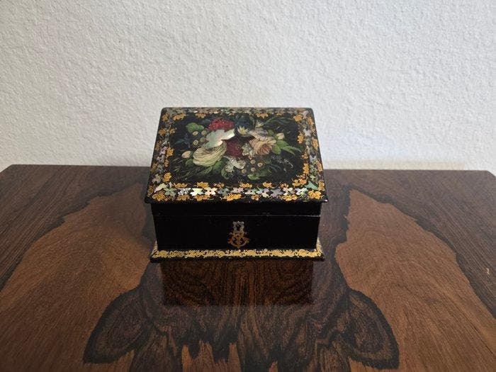 Doos - Hout, parelmoer - Victoriaanse-Box, Antiquités & Art, Antiquités | Autres Antiquités