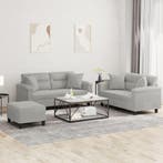 vidaXL 3-delige Loungeset met kussens microvezelstof, Verzenden, Nieuw
