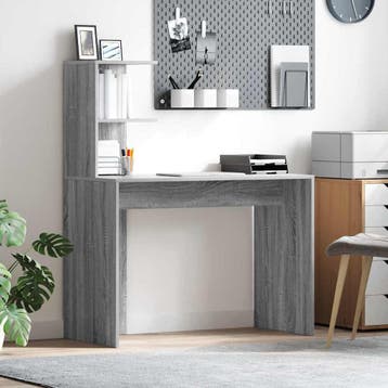 vidaXL Bureau Grijs Sonoma 102 x 50 x 124 cm Bewerkt hout, Verzenden