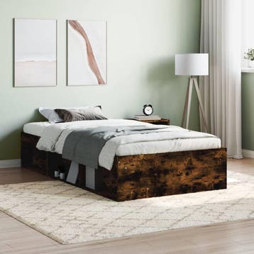 vidaXL Bedframe gerookt eikenkleurig 100x200 cm, Verzenden, Nieuw