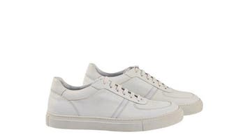 TESTONI - 8 UK - 42 IT - White Sneaker Shoes Calf + Saffiano, Nieuw