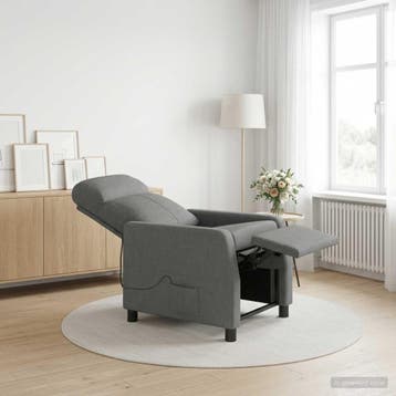 vidaXL Massage Relaxstoel Donkergrijs Stof, Maison & Meubles, Fauteuils, Verzenden
