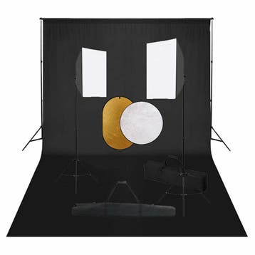 vidaXL Fotostudioset met softboxlampen, achtergrond en, Verzenden, Nieuw