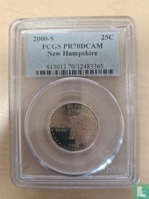 Verenigde Staten ¼ dollar 2000 (D) New Hampshire, Timbres & Monnaies, Monnaies | Amérique, Envoi