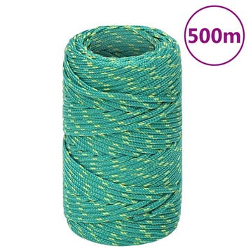 vidaXL Boottouw 2 mm 500 m polypropyleen groen, Verzenden