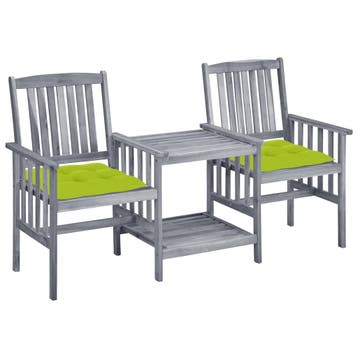vidaXL Tuinstoelen met tafeltje en kussens massief, Verzenden, Nieuw