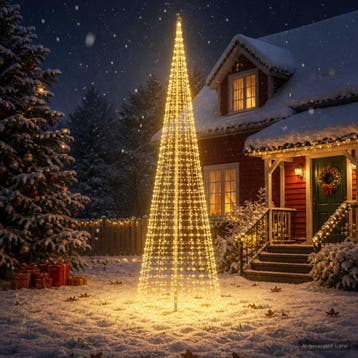 vidaXL Kerstboomverlichting met grondspies en vlaggenmast, Divers, Verzenden