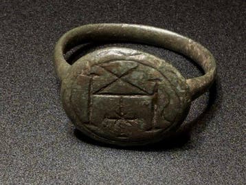 Renaissance Brons Zegelring met een monogram van de Orde der