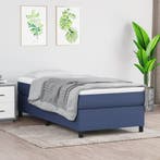 vidaXL Boxspring bed 90x200 cm stof blauw, Huis en Inrichting, Verzenden, Nieuw