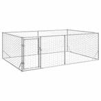 vidaXL Hondenhok voor buiten met deur 3x2x1 m gegalvaniseerd, Verzenden