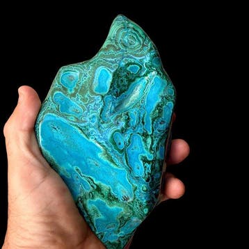 Concrétions de malachite et de chrysocolle, bloc poli -, Collections
