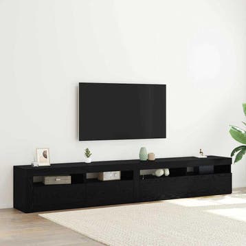 vidaXL TV Kast 2 st Zwart Eiken Bewerkt hout, Huis en Inrichting, Verzenden, Nieuw