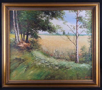 Rich Bödner (XX) - Sommerliche Feldlandschaft mit Waldrand