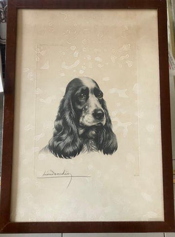Leon Danchin (1887-1938) - Cocker Spaniël, Antiquités & Art