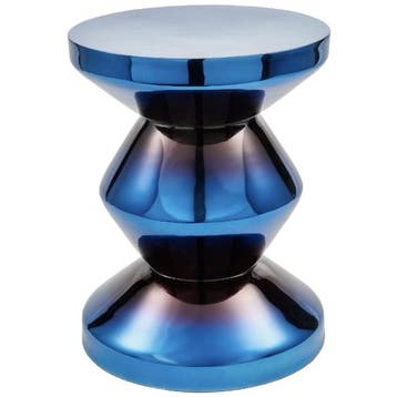 Polspotten Zig Zag Metallic Blue - Kruk, Verzenden
