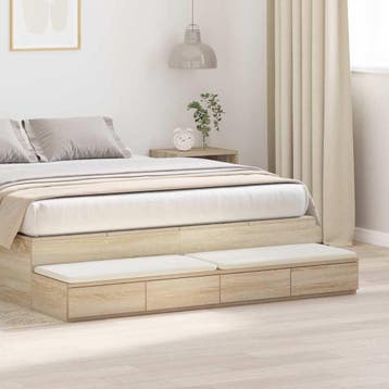 vidaXL Bedlades Sonoma Eik 140 x 36,5 x 16,5 cm Bewerkt hout, Verzenden