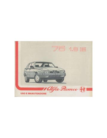 1988 ALFA ROMEO 75 1.8 IE INSTRUCTIEBOEKJE ITALIAANS, Ophalen of Verzenden
