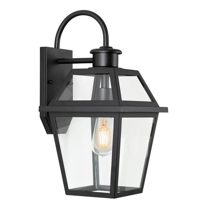 Strak & modern Perth Muurlamp Zwart Buitenverlichting, Tuin en Terras, Buitenverlichting, Verzenden