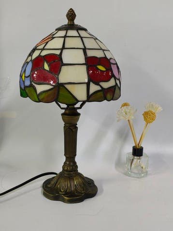 Tafellamp - Glas, Legering - Dragonfly en Wealthy Flo