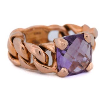 Cocktailring - 18 karaat Geel goud - 4.50ct. tw. Amethist
