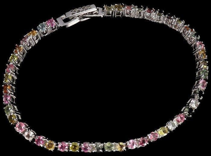 Zonder minimumprijs - Armband Zilver Toermalijn, Handtassen en Accessoires, Armbanden