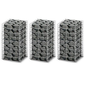 vidaXL 3-delige Schanskorfset 25x25x50 cm gegalvaniseerd, Verzenden, Nieuw