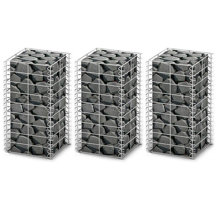vidaXL 3-delige Schanskorfset 25x25x50 cm gegalvaniseerd, Tuin en Terras, Tuinhekken en Hekwerk, Nieuw, Verzenden