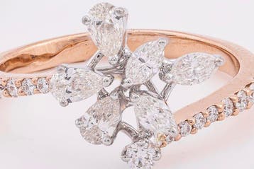 Bague tendance - 18 carats Or rose, Or jaune - 0.70ct. tw., Bijoux, Sacs & Beauté