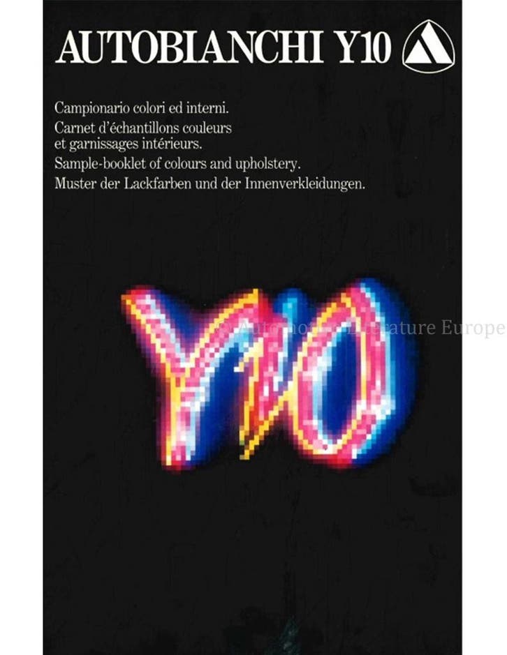 1987 LANCIA AUTOBIANCHI Y10 KLEUREN & INTERIEUR BROCHURE, Boeken, Auto's | Folders en Tijdschriften