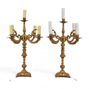 Kandelaber Lodewijk XV (2) - Brons - Lampen, Nieuw