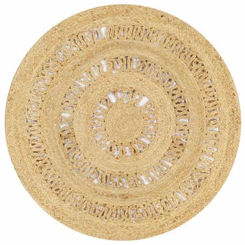 vidaXL Vloerkleed handgemaakt 90 cm gevlochten jute, Verzenden, Nieuw