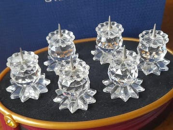 Figurine - Kaarsenstandaartjes 6 stuks. - Cristal
