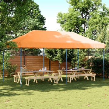 vidaXL Partytent inklapbaar pop-up 580x292x315 cm oranje, Verzenden, Nieuw