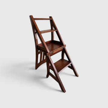 Marches - Bois - Échelle de bibliothèque / chaise