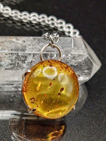 Juweel Sun handgemaakt in 925 zilver met Baltische amber, Verzamelen