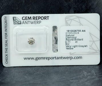 1 pcs Diamant (Couleur naturelle) - 0.71 ct - Rond - Very, Handtassen en Accessoires, Edelstenen, Nieuw